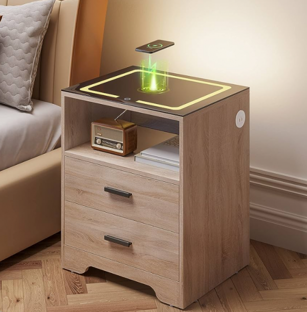 Laci Tempat Tidur dengan Pengisian Daya Nirkabel